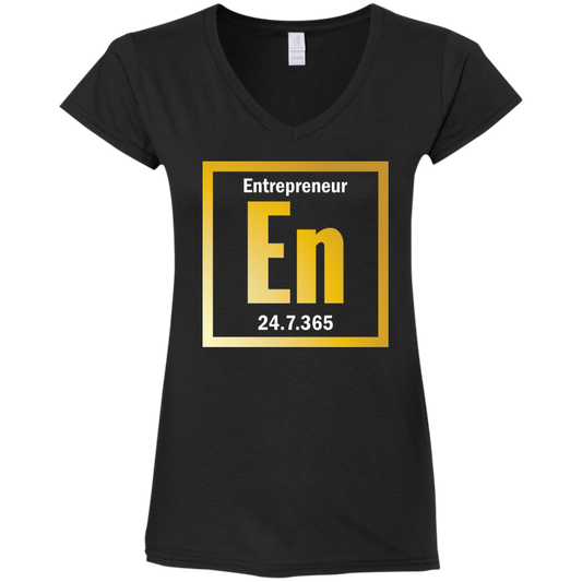 "En" Ladies' Fitted Softstyle 4.5 oz V-Neck T-Shirt