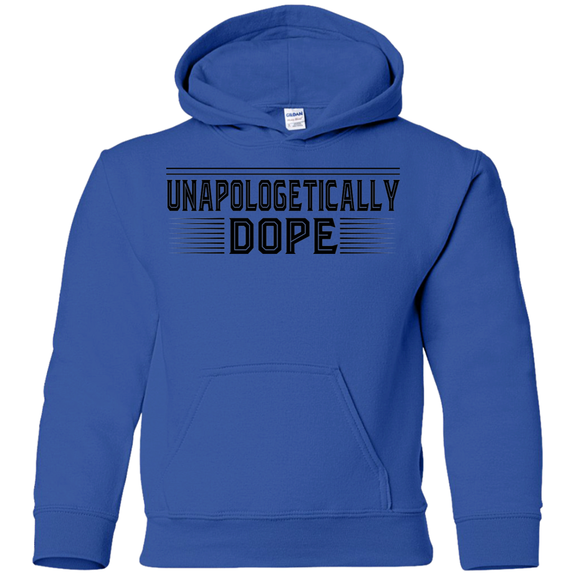 "UNAPOLOGETICALL DOPE" Youth Pullover Hoodie in black print