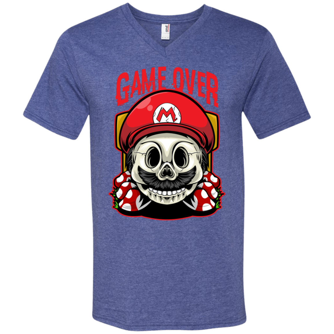 "GAME OVER" Men's Printed V-Neck T-Shirt