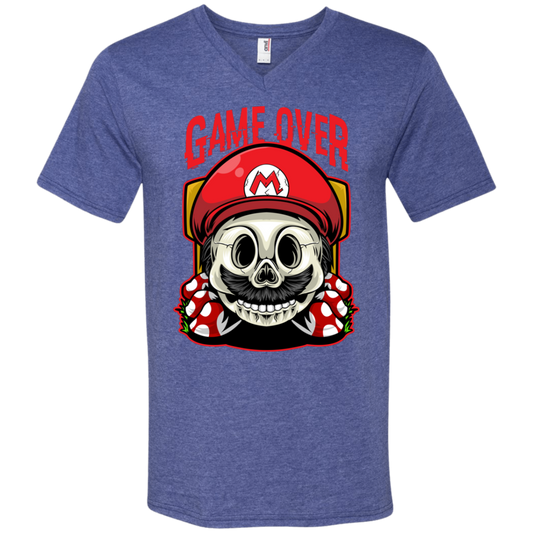 "GAME OVER" Men's Printed V-Neck T-Shirt