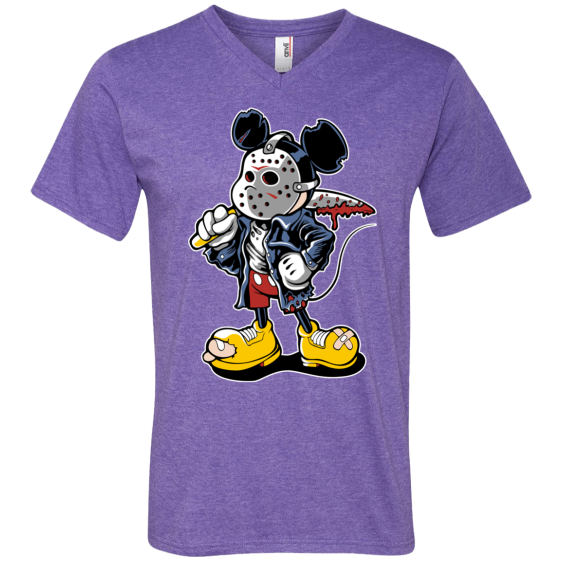 "MANIAC MICKY" Men's Printed V-Neck T-Shirt