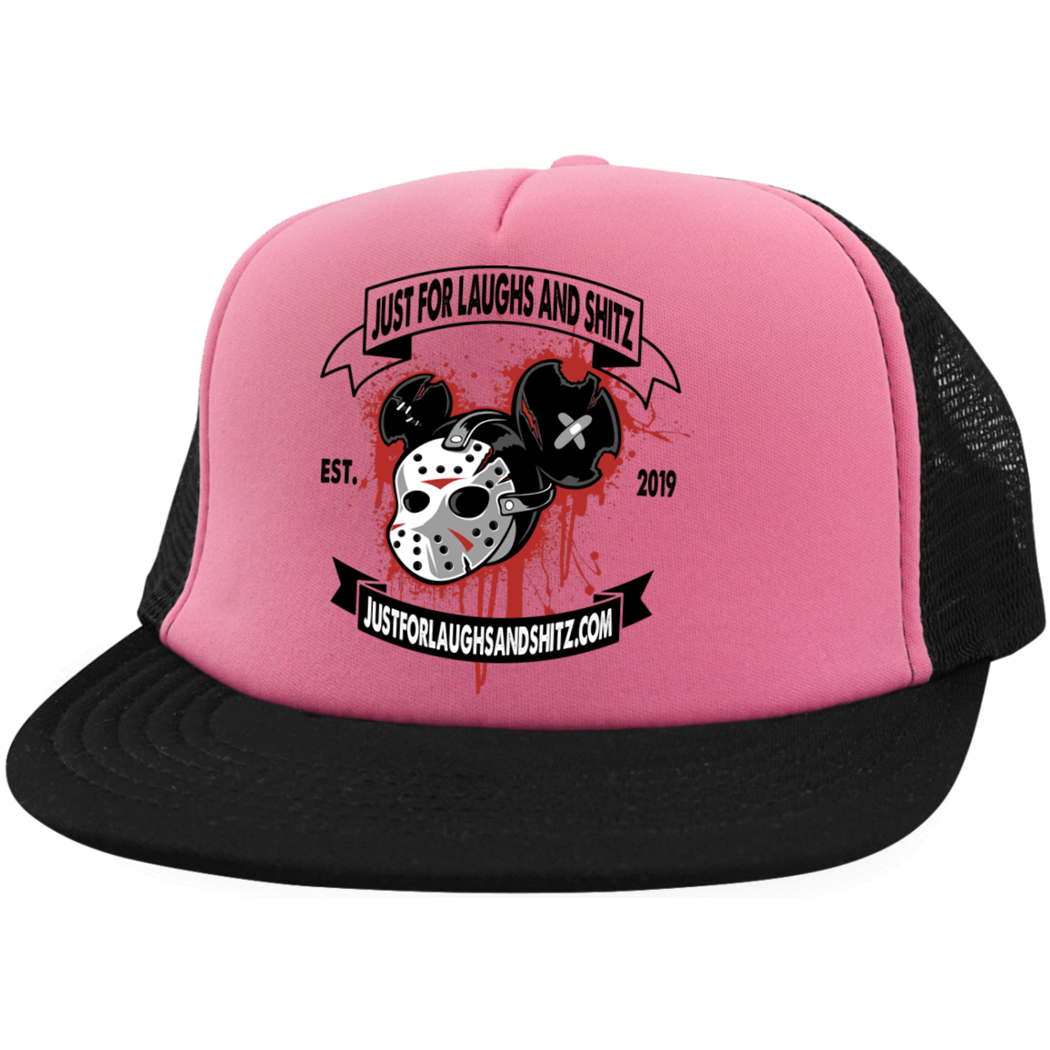 "MICKY MASK" with black banner Trucker Hat with Snapback