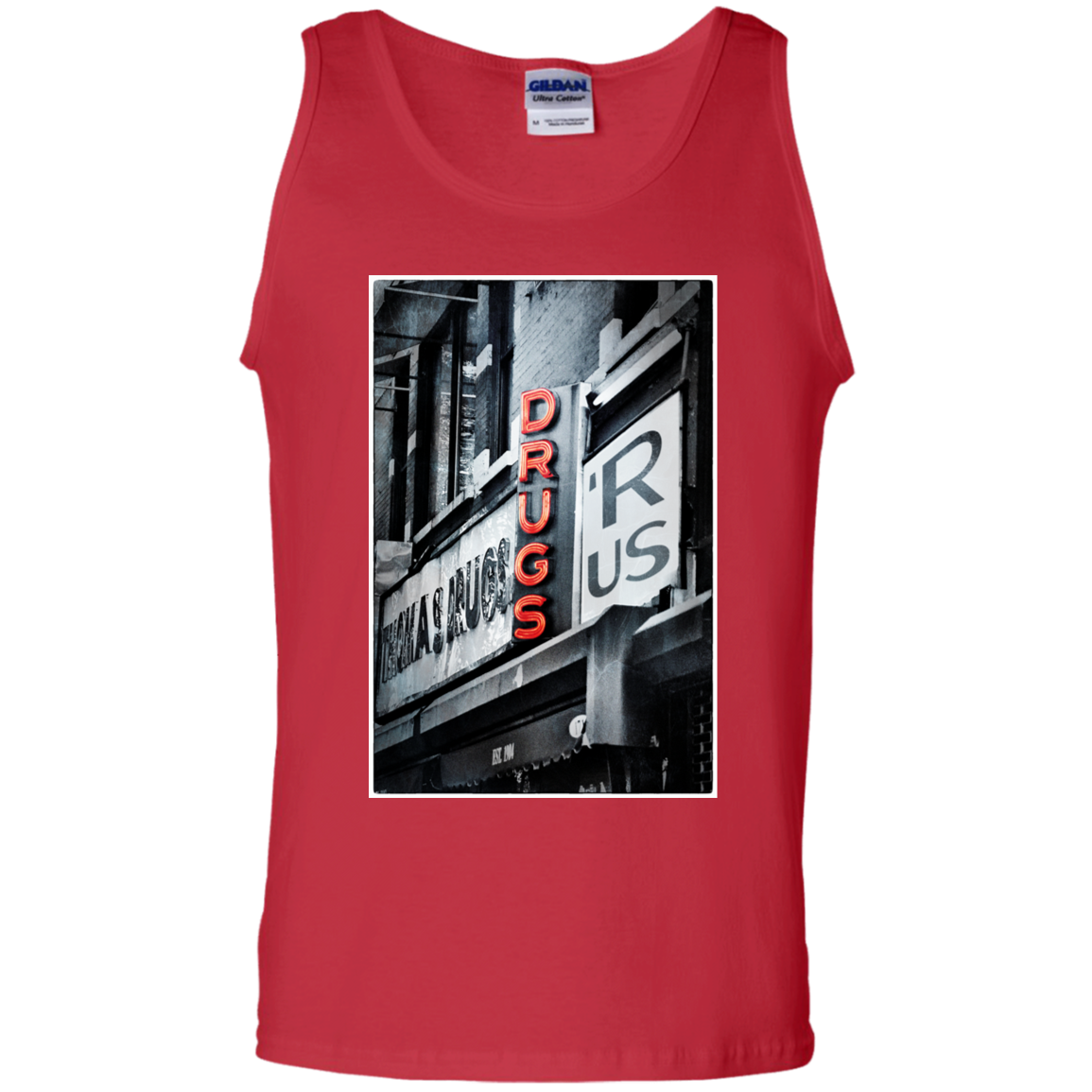 "DRUGS R US" 100% Cotton Tank Top