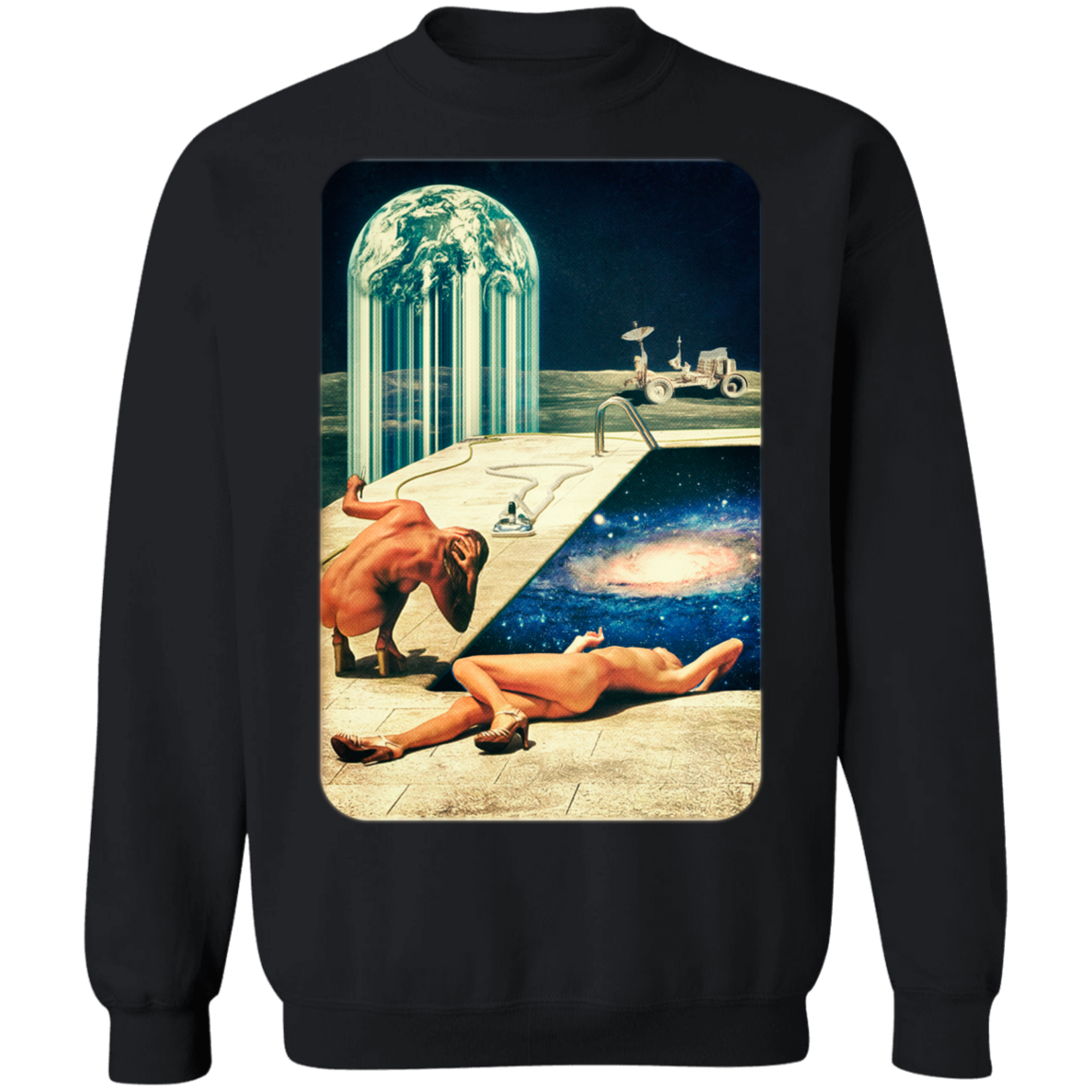 "MOON POOL" Crewneck Pullover Sweatshirt  8 oz.