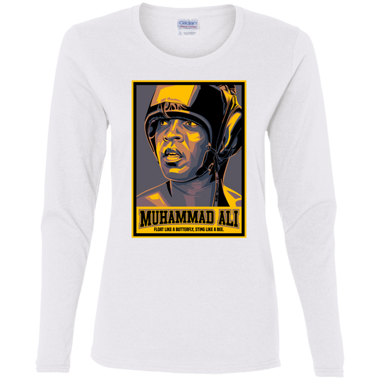 "FLOAT LIKE A BUTTERFLY" Ladies' Cotton LS T-Shirt
