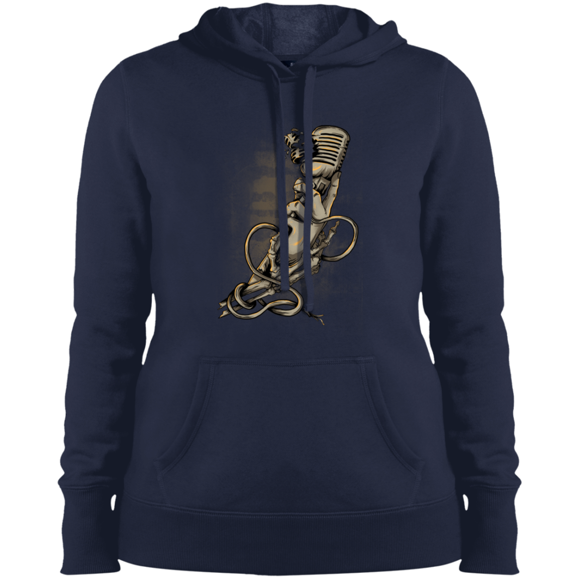 "MICROPHONE FIEND" Ladies' Pullover Hooded Sweatshirt