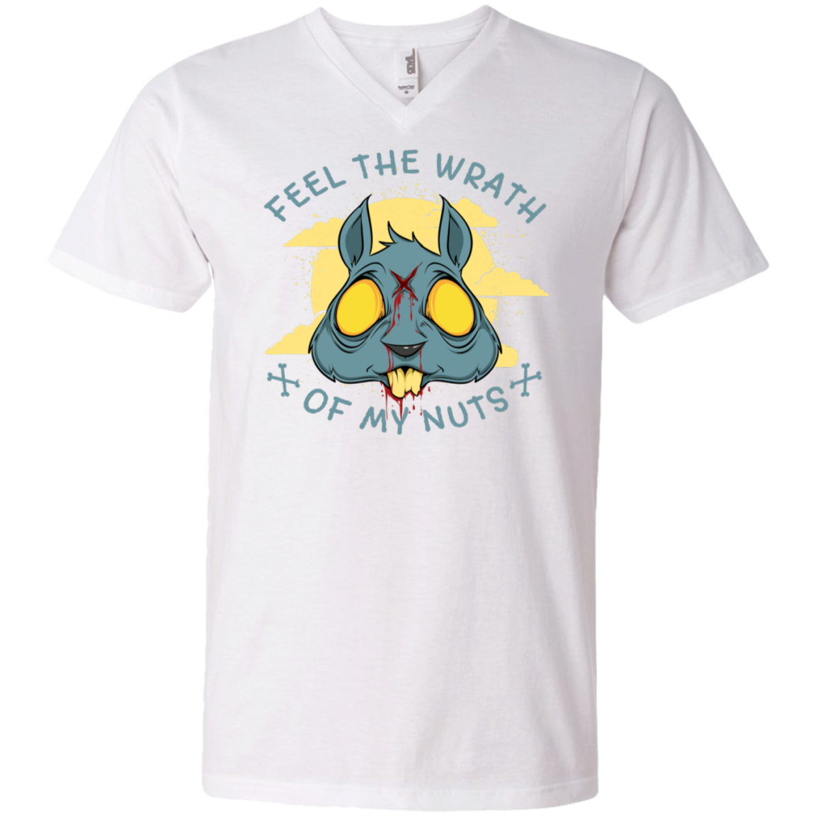 "FEEL THE WRATH" Men's Printed V-Neck T-Shirt