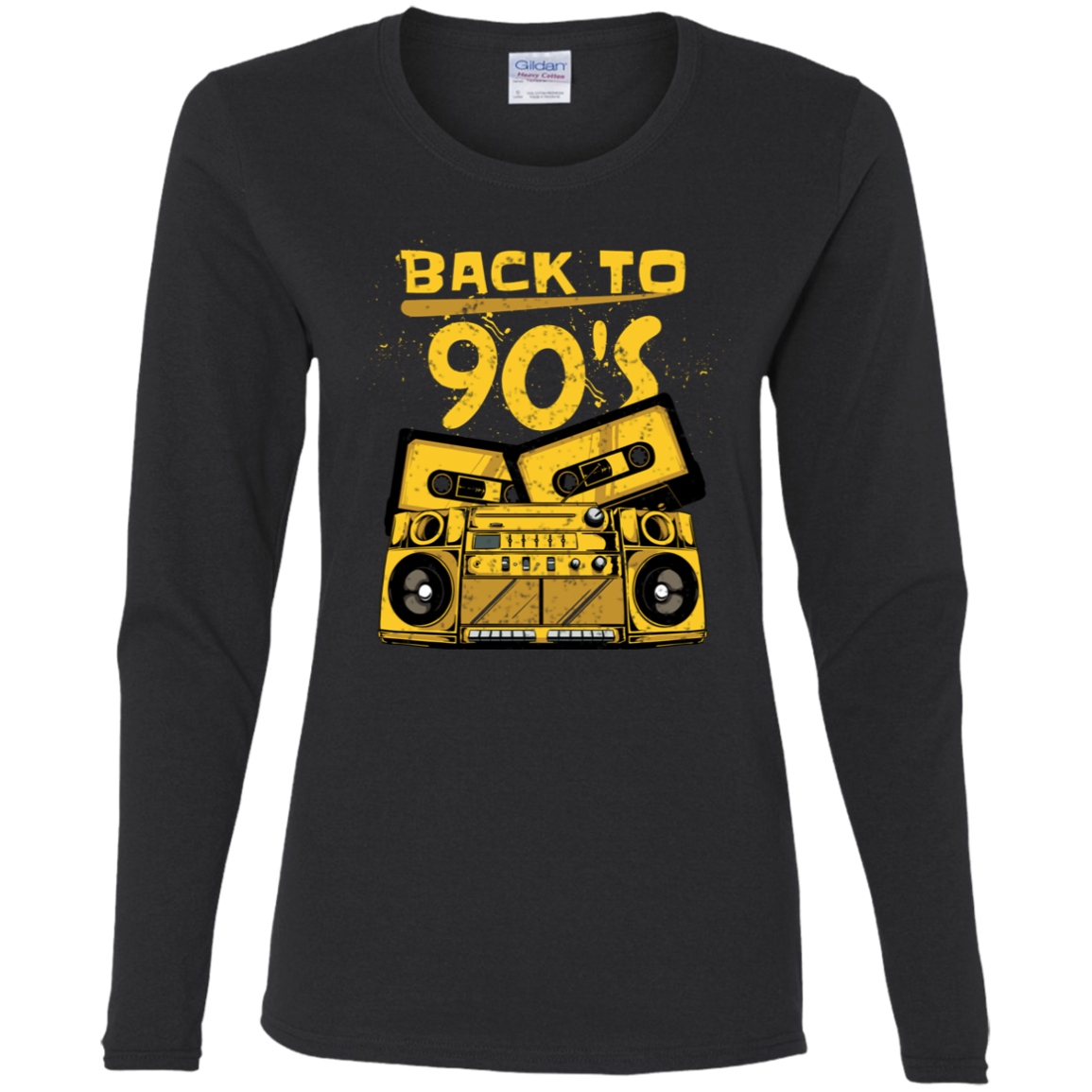 "BACK TO 90'S" Ladies' Cotton LS T-Shirt