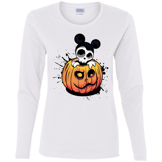 "HALLOWEEN MICKEY" Ladies' Cotton LS T-Shirt