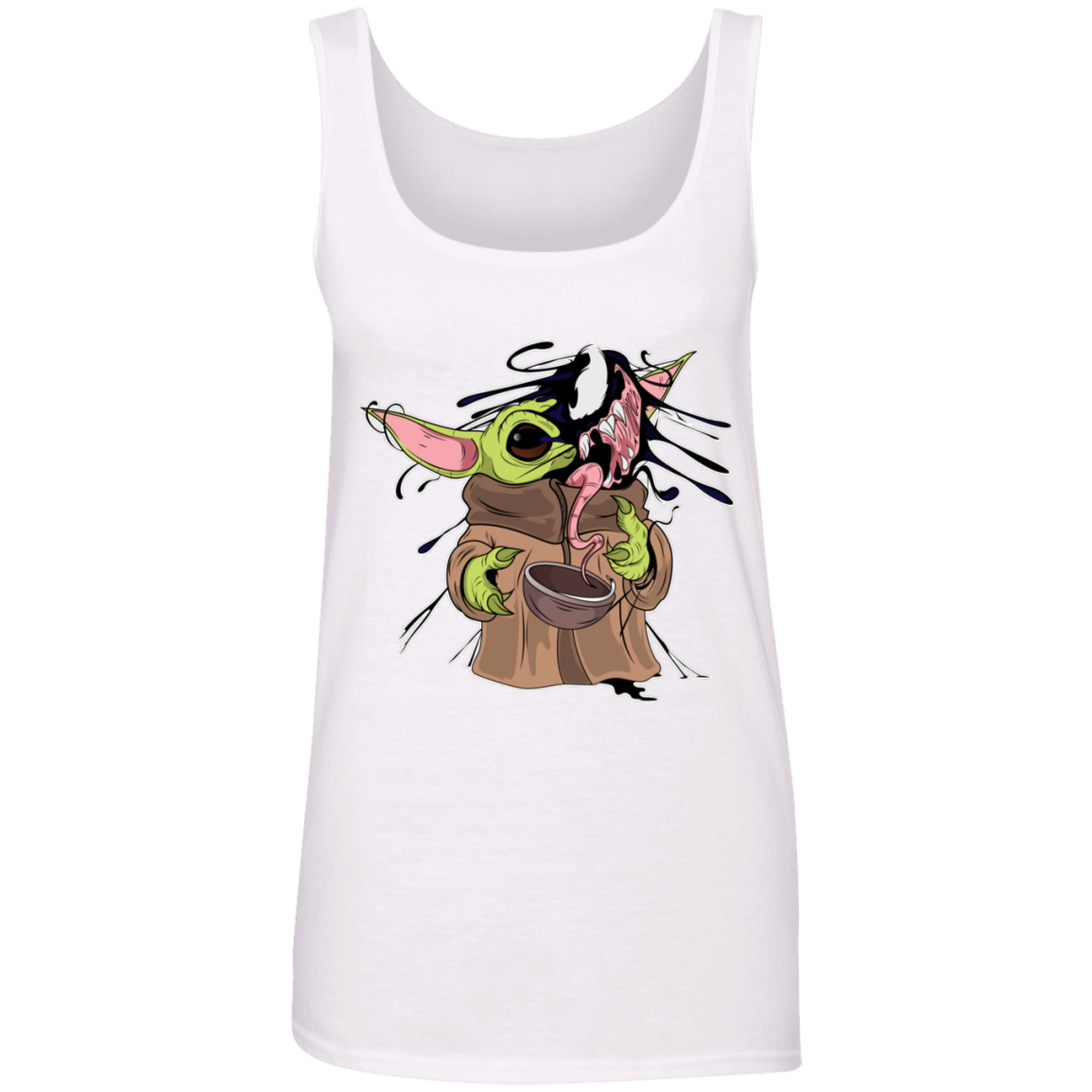 "BABY YODA VENOM"  Ladies' 100% Ringspun Cotton Tank Top