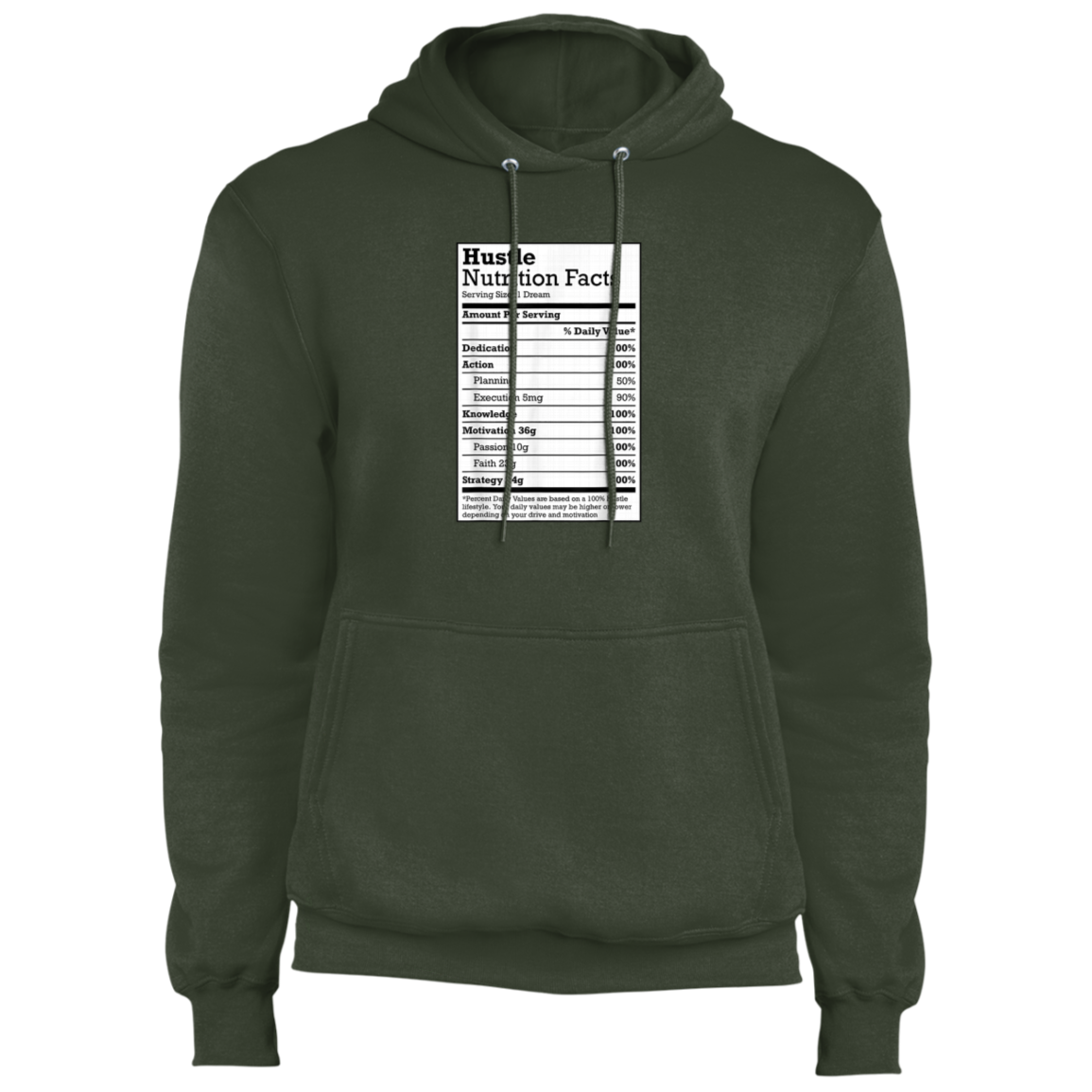 "HUSTLE NUTRITION FACTS" Core Fleece Pullover Hoodie