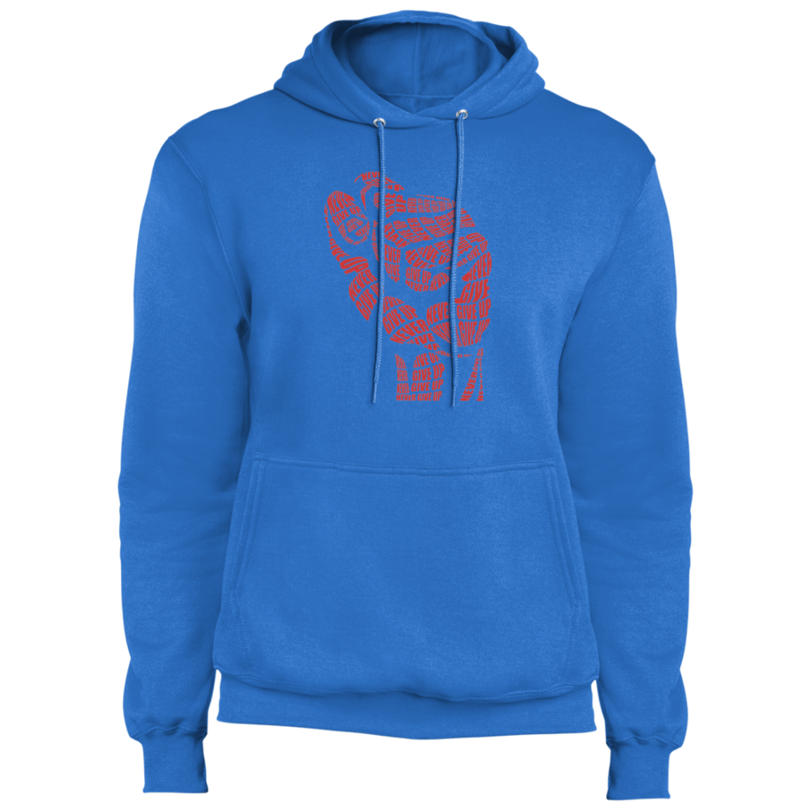 "NEVER GIVE UP" Core Fleece Pullover Hoodie