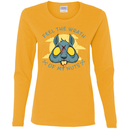 "FEEL THE WRATH" Ladies' Cotton LS T-Shirt