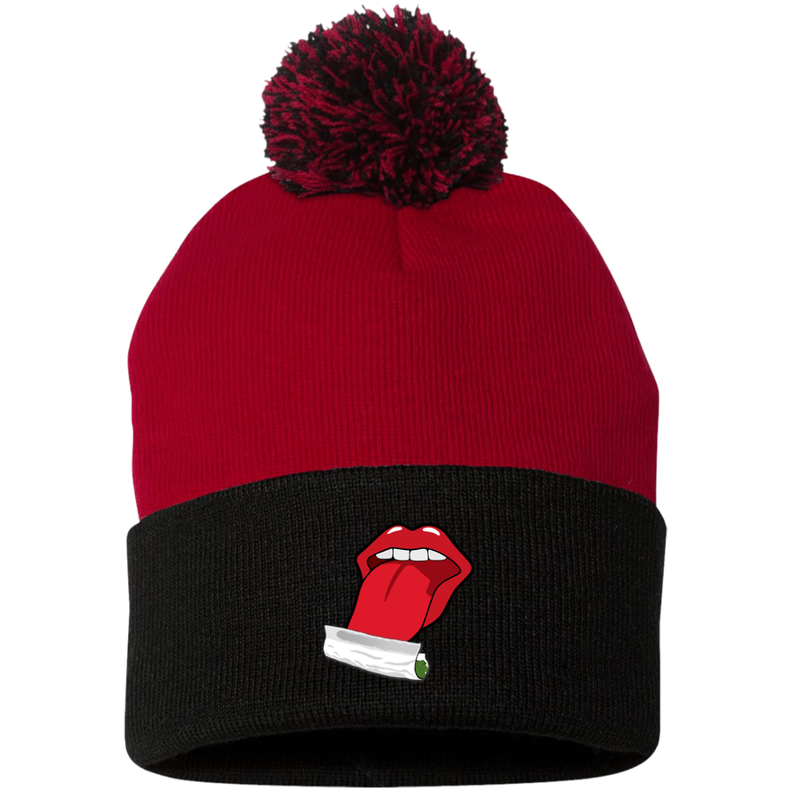 "ROLLING JOINT" Pom Pom Knit Cap