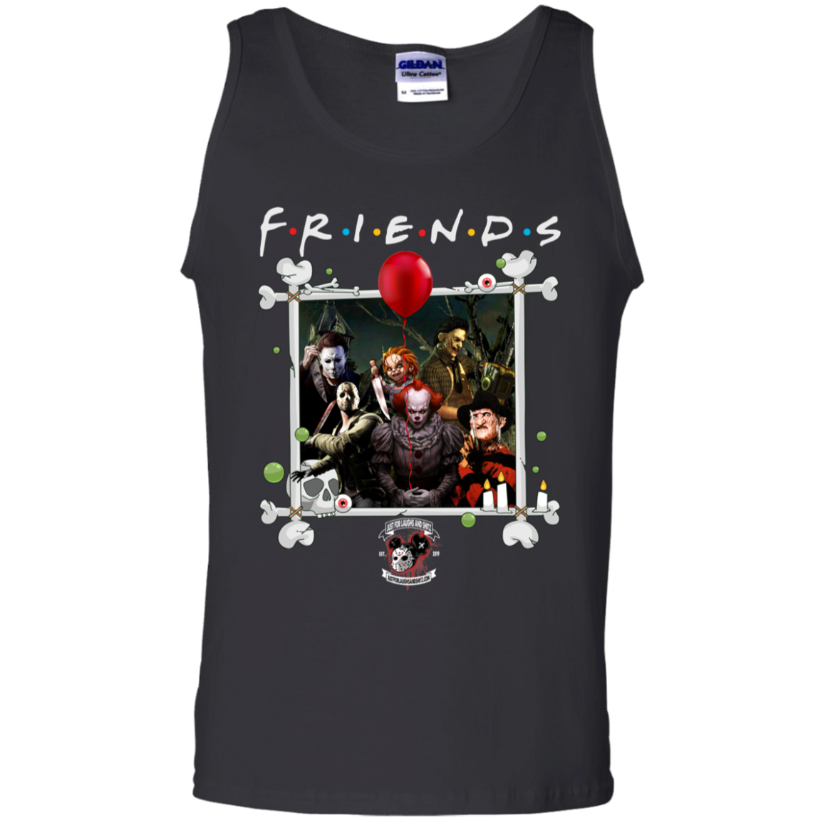 "FRIENDS IN HORROR" 100% Cotton Tank Top