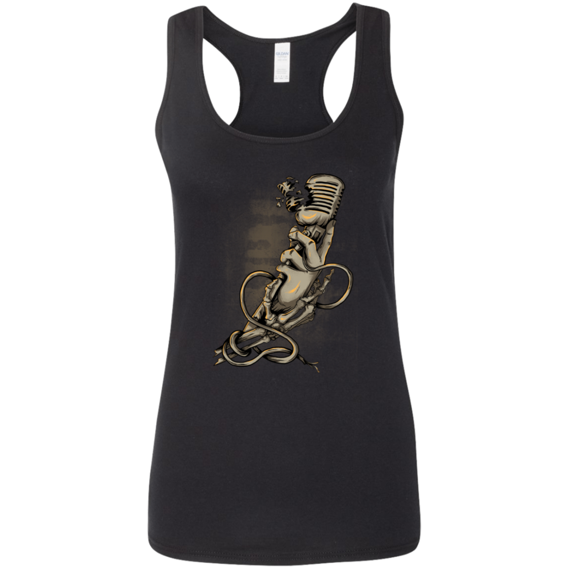 "MICROPHONE FIEND" Ladies' Softstyle Racerback Tank