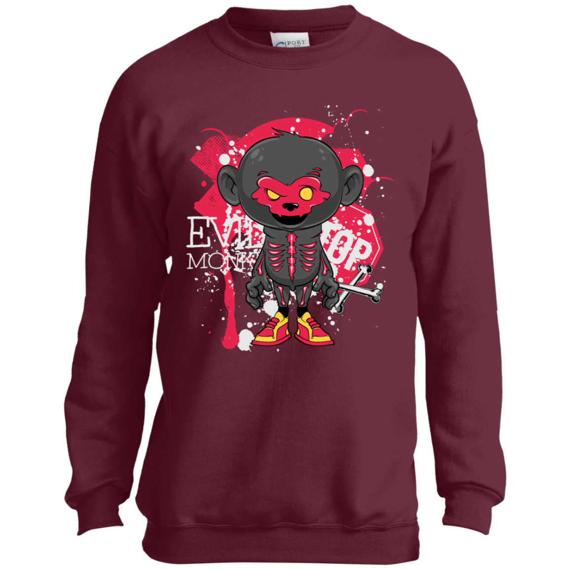 "EVIL MONKEY' Youth Crewneck Sweatshirt