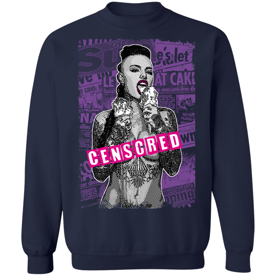 "CENSORED" Crewneck Pullover Sweatshirt  8 oz.