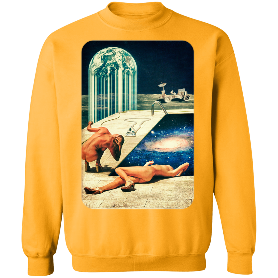 "MOON POOL" Crewneck Pullover Sweatshirt  8 oz.