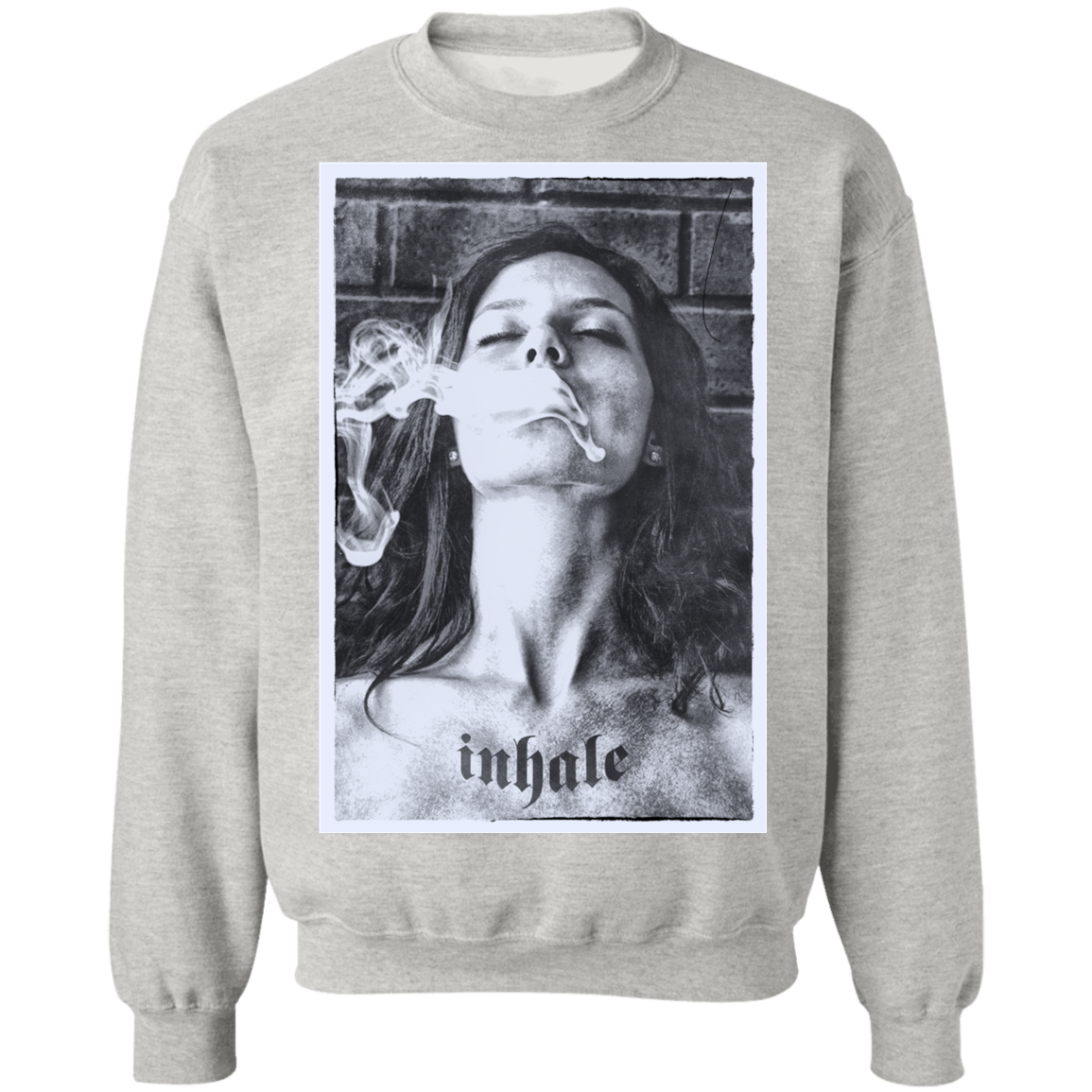 "INHALE" Crewneck Pullover Sweatshirt  8 oz.