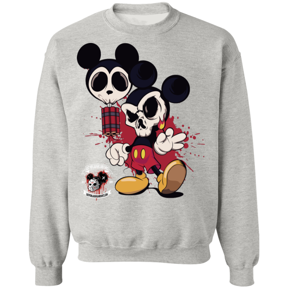 "MICKEY GO BOOM" Crewneck Pullover Sweatshirt  8 oz.