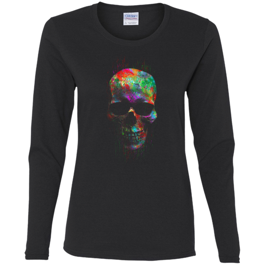 "RADIANT SKULL" Ladies' Cotton LS T-Shirt