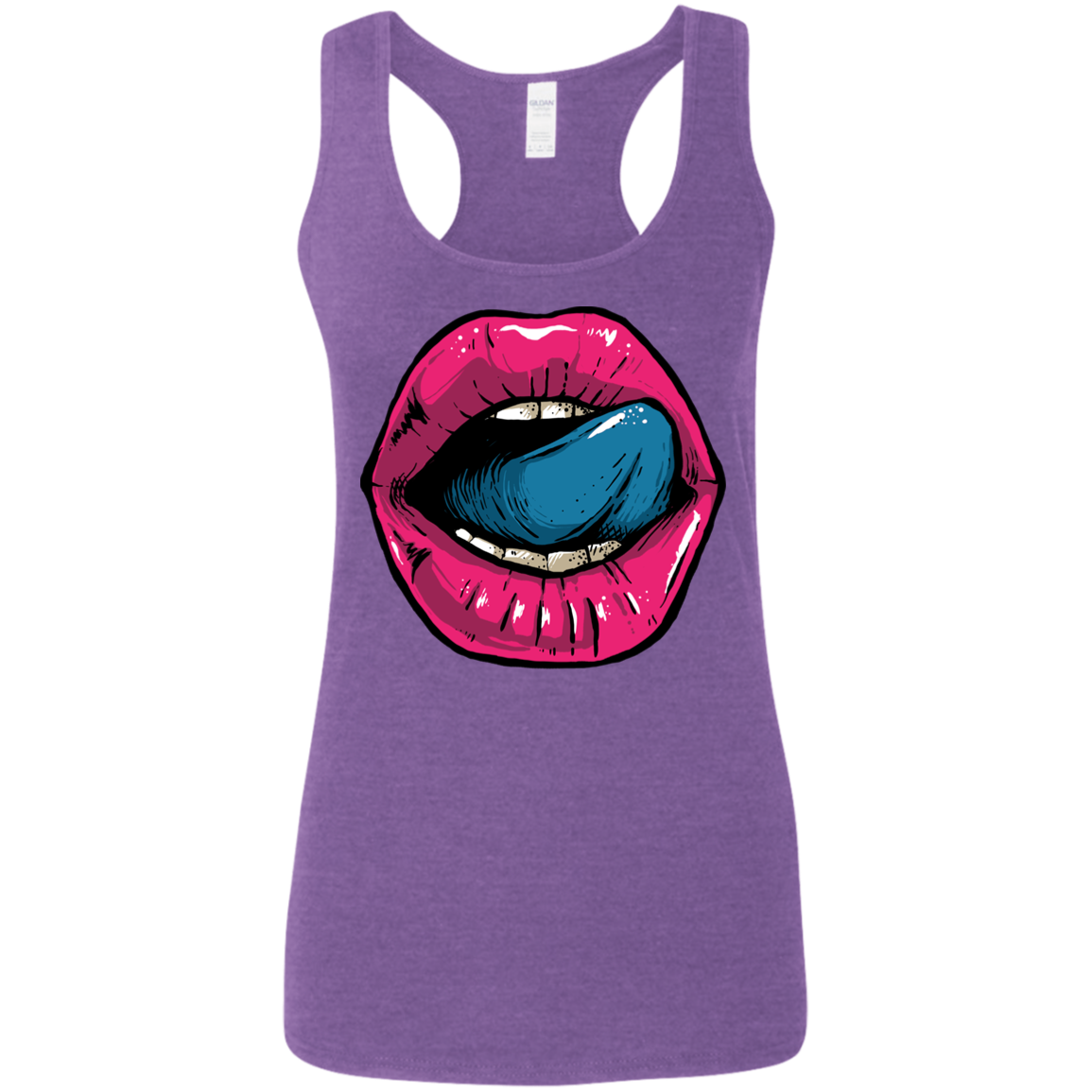 "HELLO LIPS" Ladies' Softstyle Racerback Tank