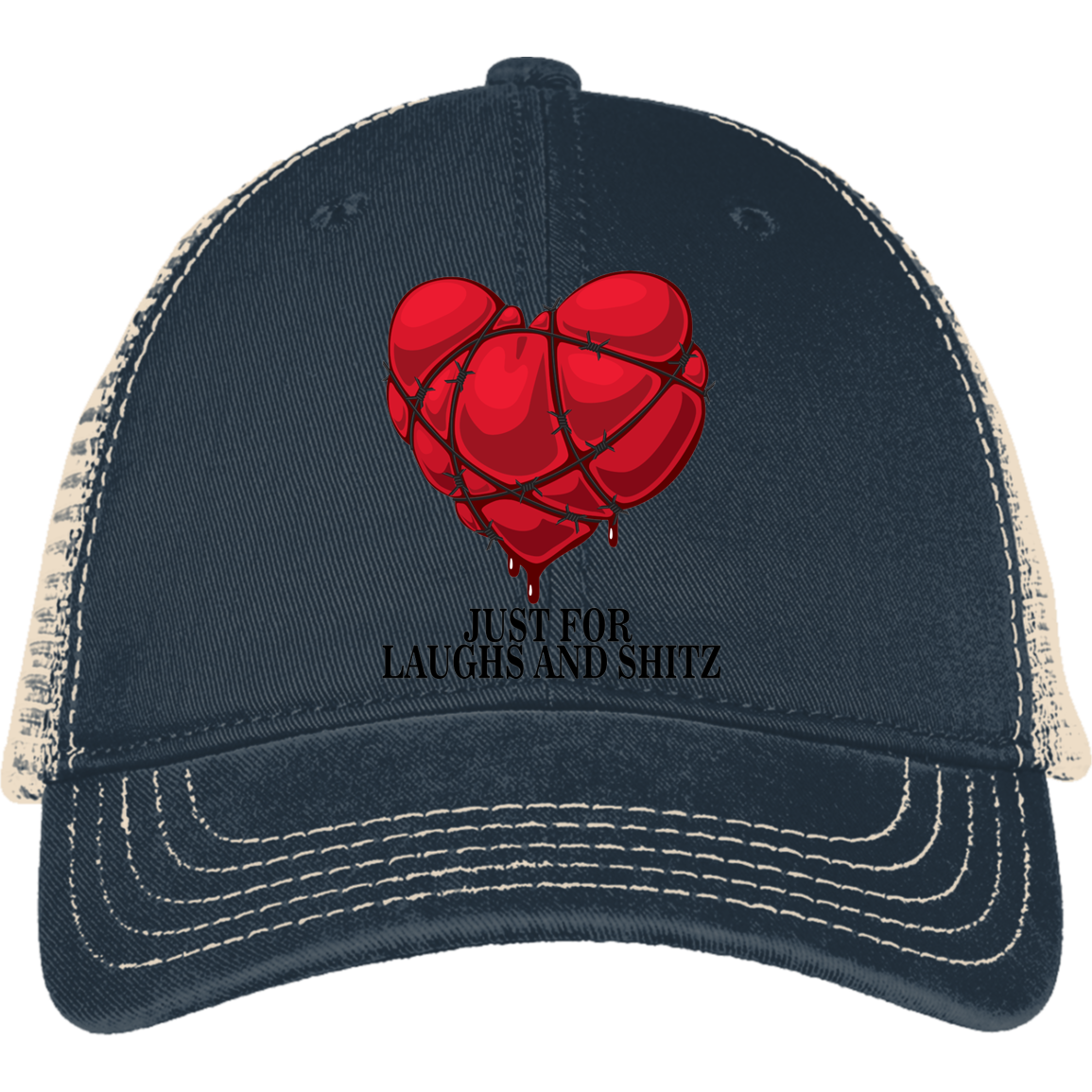 "MY BLOODY HEART" in black print Mesh Back Cap