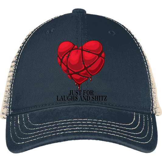 "MY BLOODY HEART" in black print Mesh Back Cap