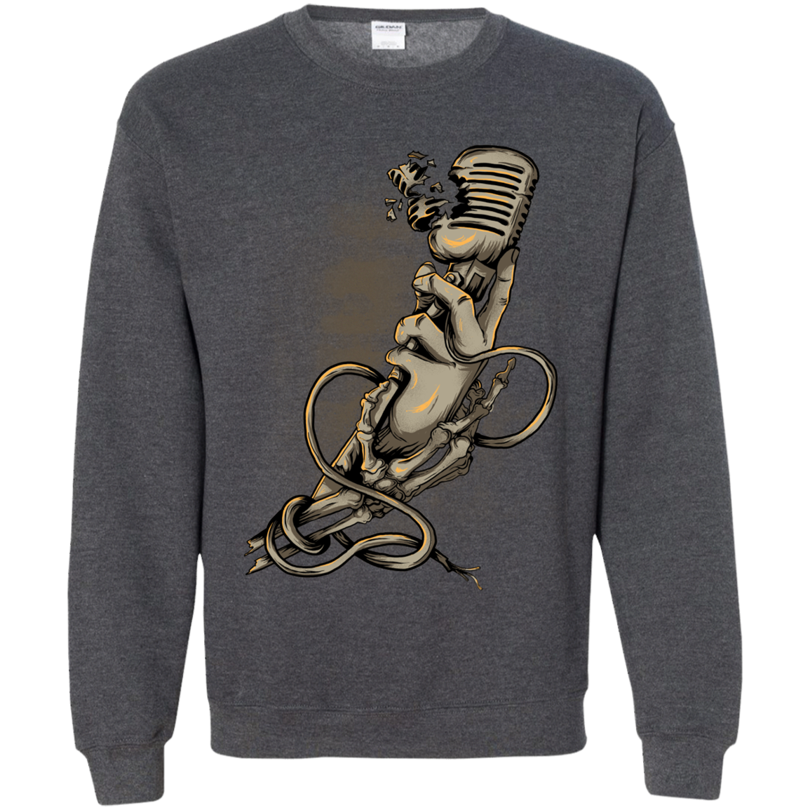 "MICROPHONE FIEND" Crewneck Pullover Sweatshirt  8 oz.