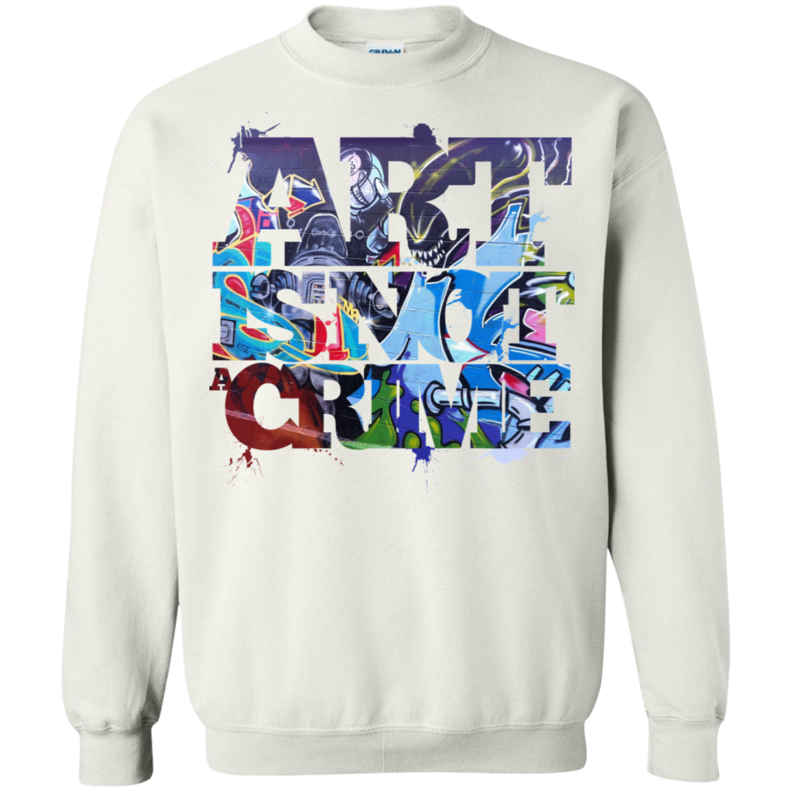 "NOT A CRIME" Crewneck Pullover Sweatshirt  8 oz.