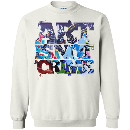 "NOT A CRIME" Crewneck Pullover Sweatshirt  8 oz.