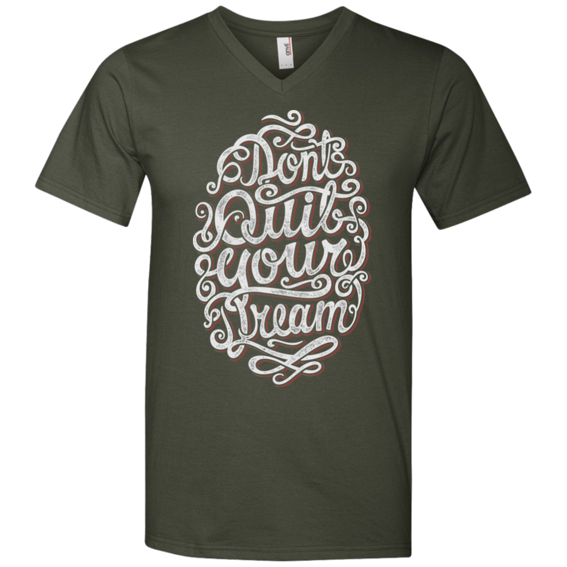 "DONT QUIT YOUR DREAM" Men's Printed V-Neck T-Shirt