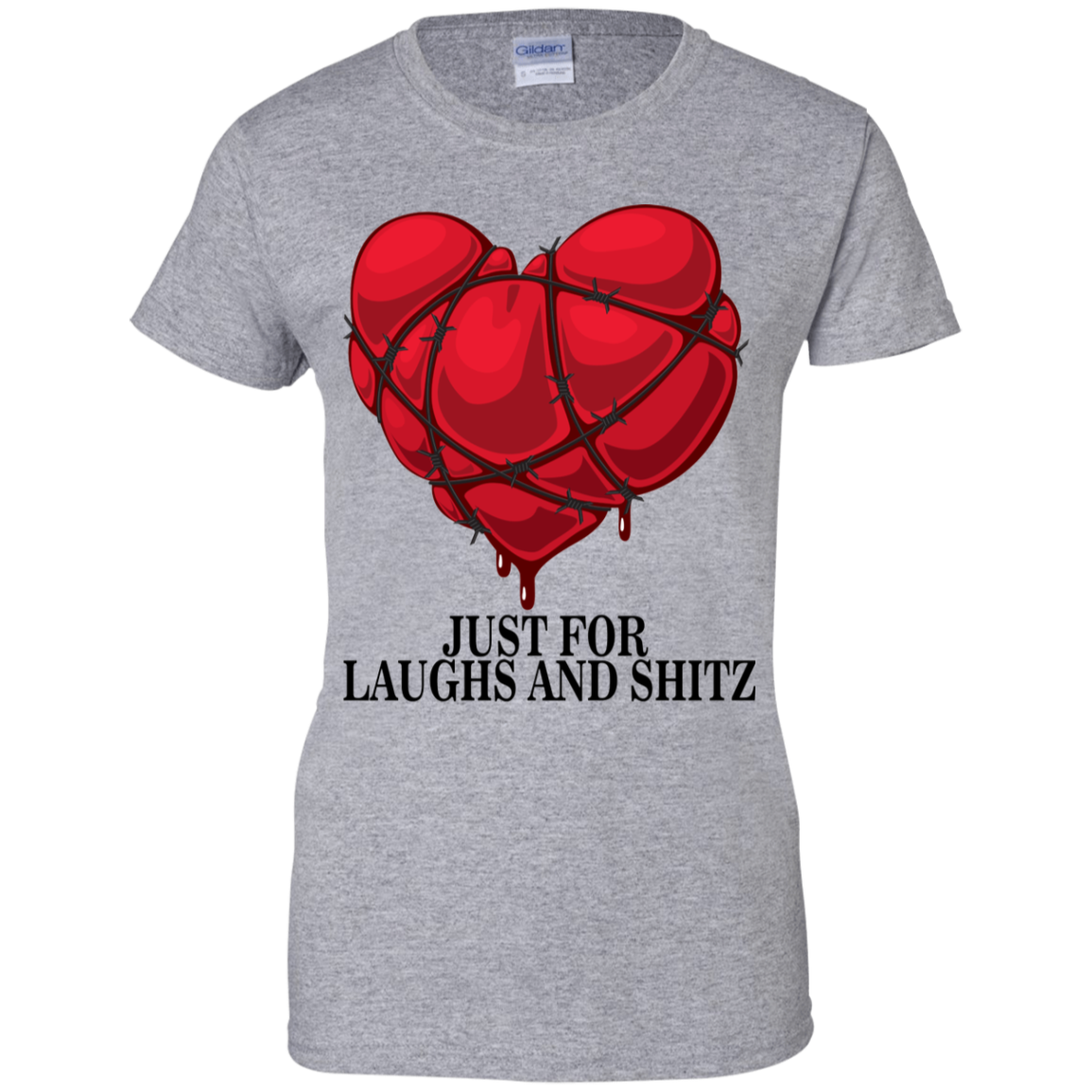 "MY BLOODY HEART Ladies' 100% Cotton T-Shirt in black print