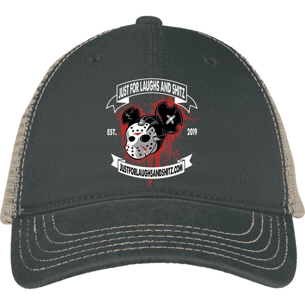 "MICKY MASK" with white banner Mesh Back Cap