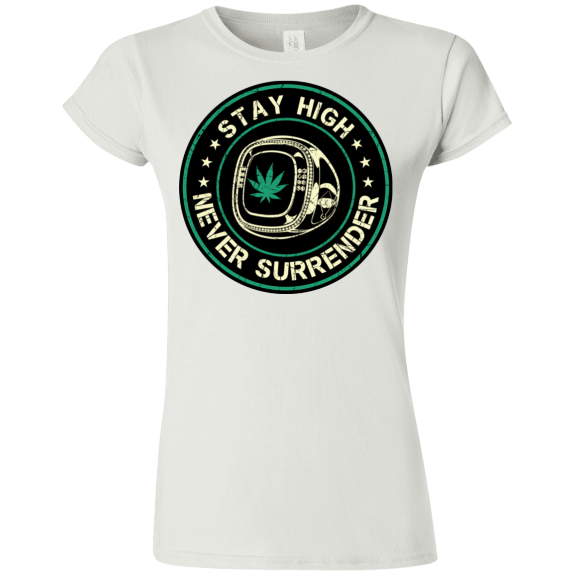 "NEVER SURRENDER" Softstyle Ladies' T-Shirt