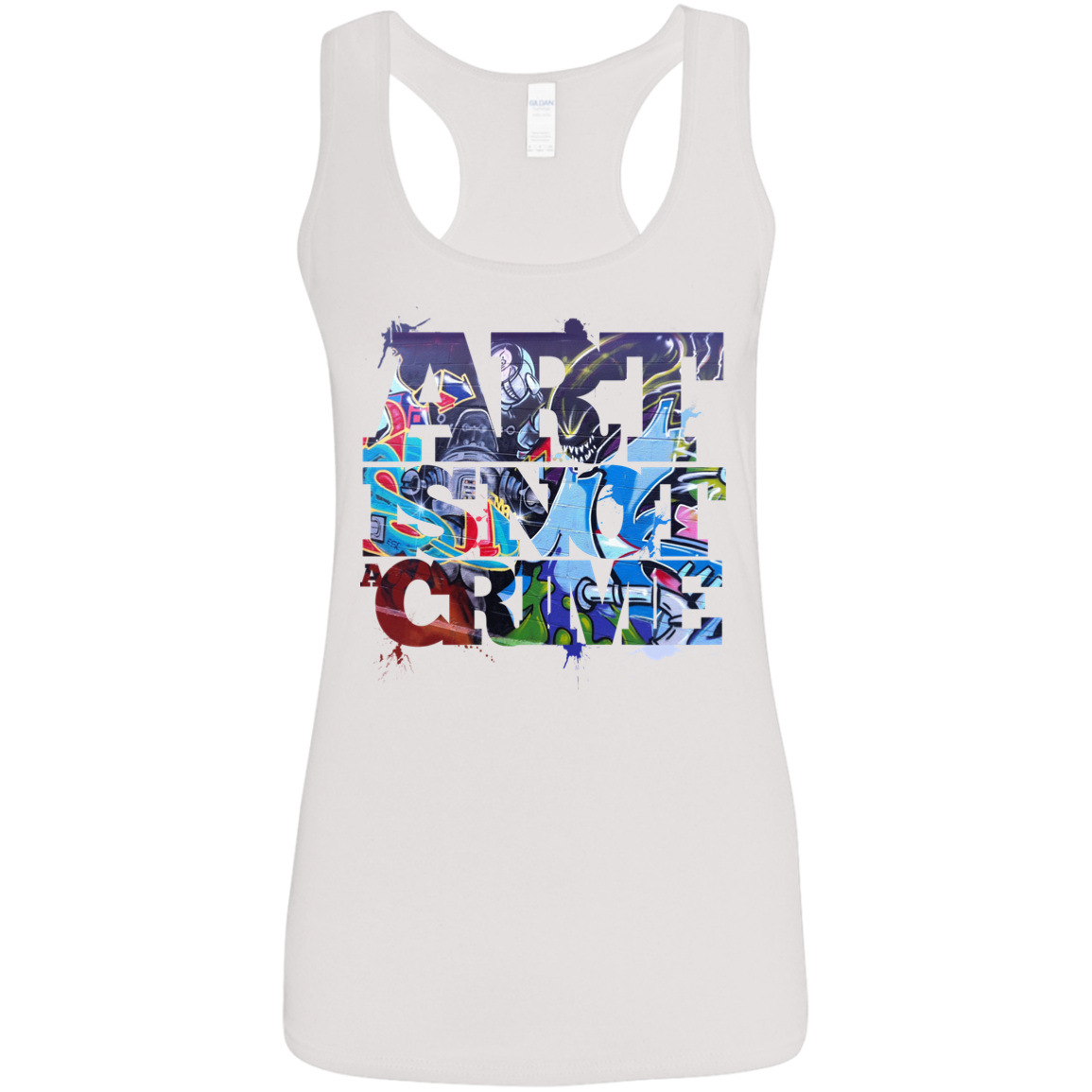 "NOT A CRIME" Ladies' Softstyle Racerback Tank