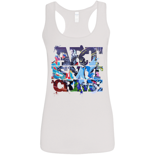 "NOT A CRIME" Ladies' Softstyle Racerback Tank