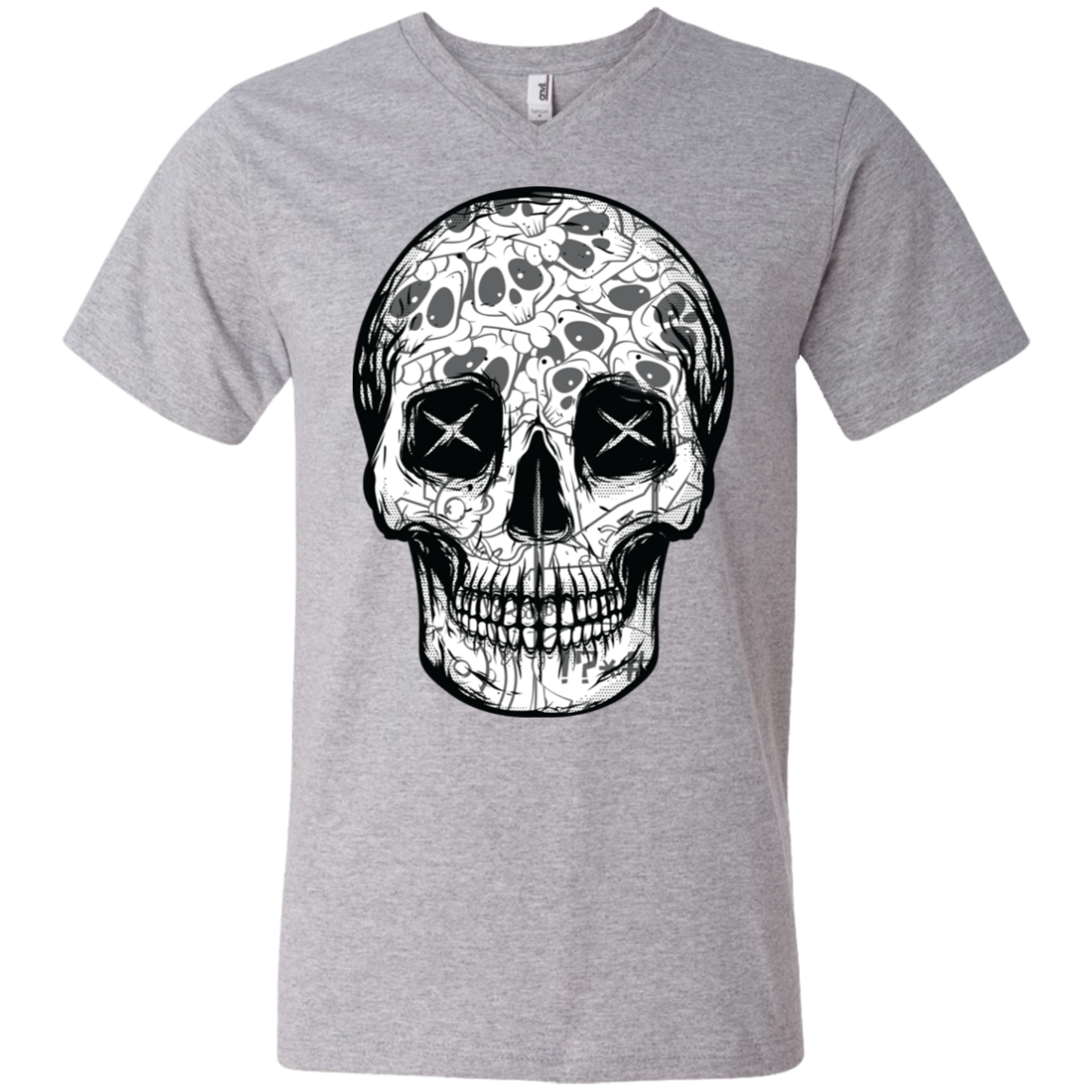 "SKULL HEADS" Men's Printed V-Neck T-Shirt