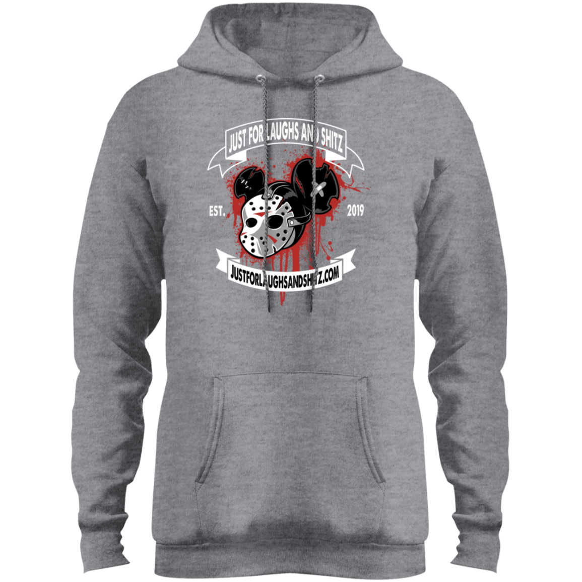 "MICKEY MASK" Mens Core Fleece Pullover Hoodie in black print