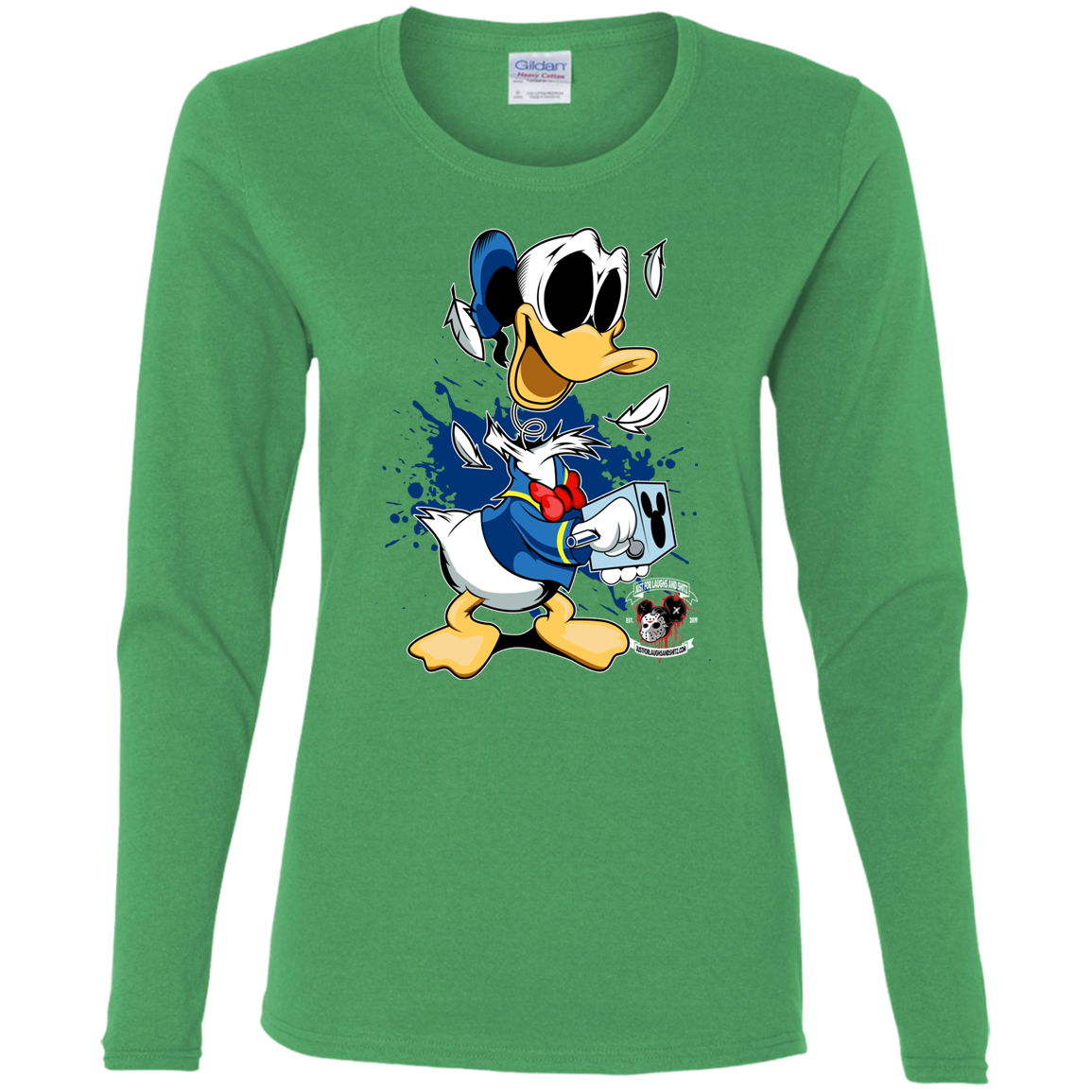 "DONALD IN A BOX" Ladies' Cotton LS T-Shirt