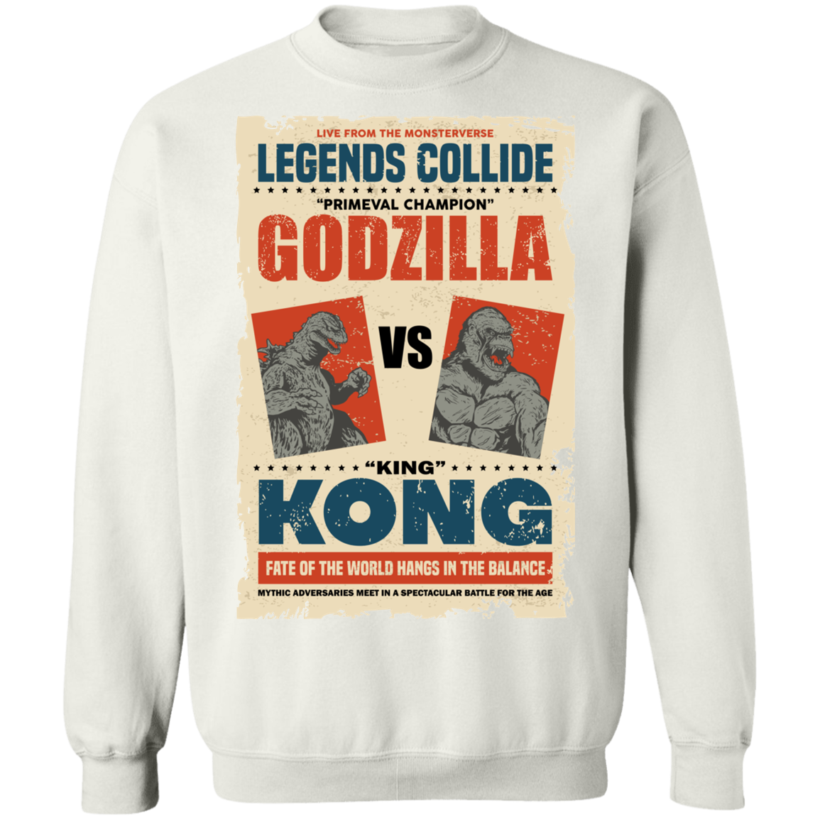 "GODZILLA VS KONG" Crewneck Pullover Sweatshirt  8 oz.