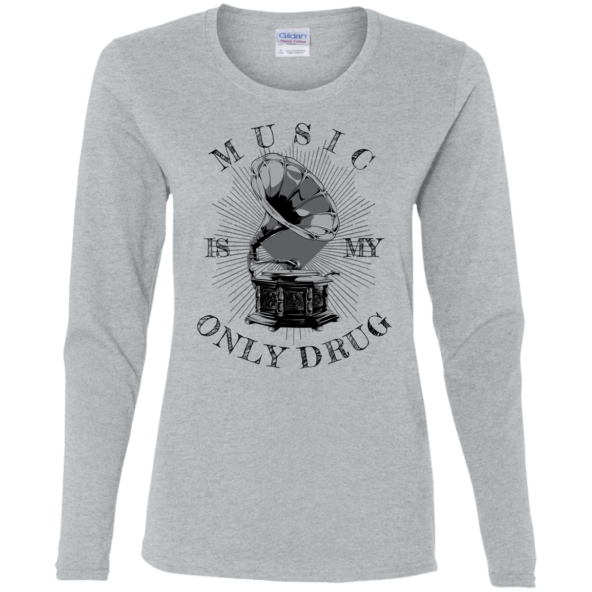 "MUSIC" Ladies' Cotton LS T-Shirt