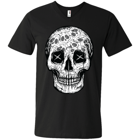 "SKULL HEADS" Men's Printed V-Neck T-Shirt