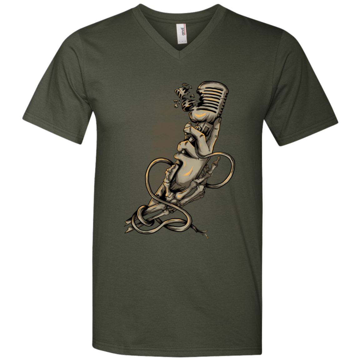 "MICROPHONE FIEND" Men's Printed V-Neck T-Shirt