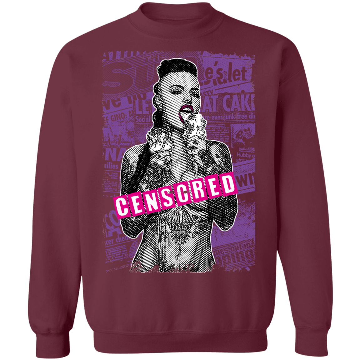 "CENSORED" Crewneck Pullover Sweatshirt  8 oz.