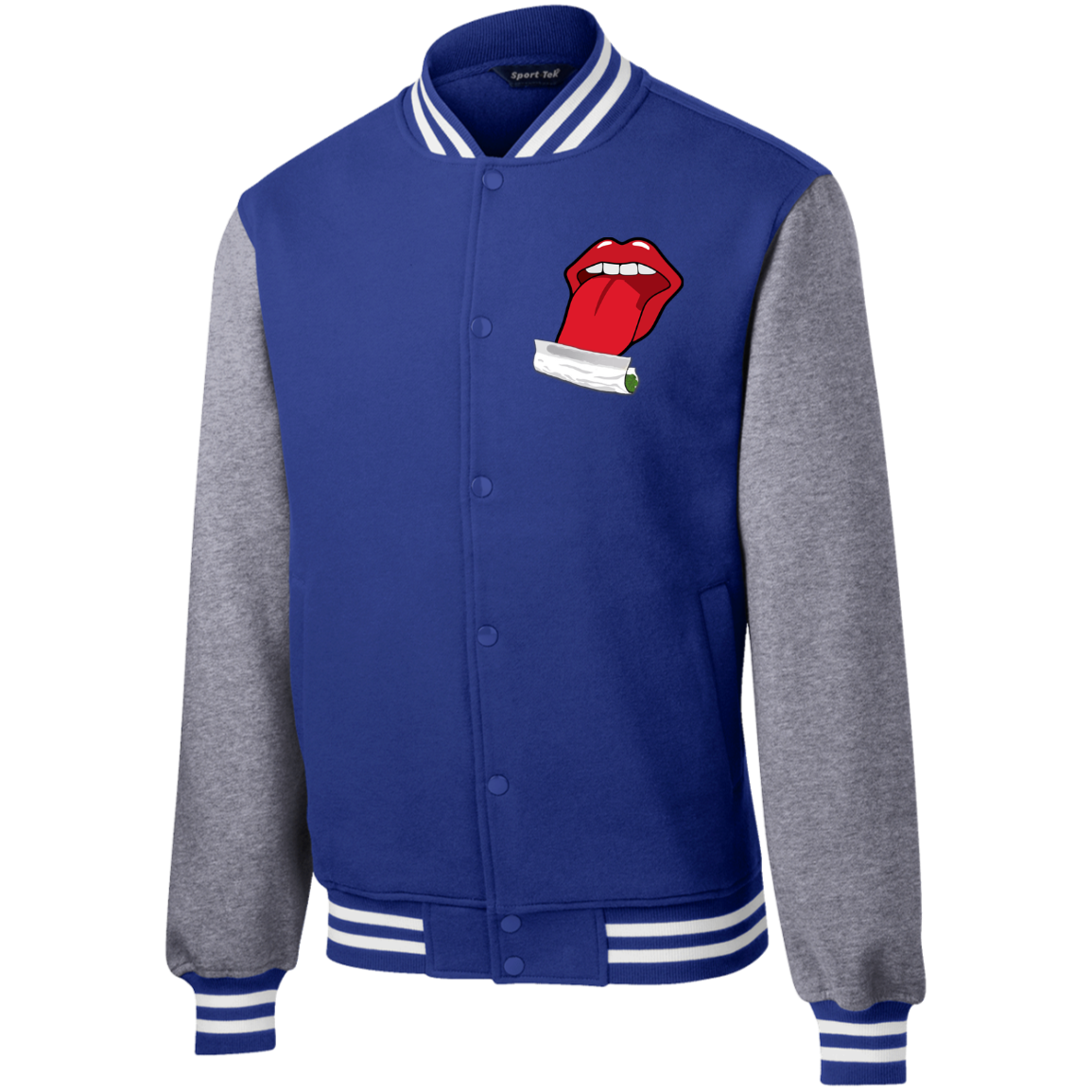 "ROLLING JOINT" Mens Fleece Letterman Jacket