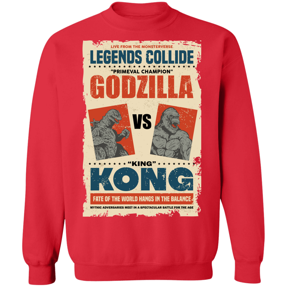 "GODZILLA VS KONG" Crewneck Pullover Sweatshirt  8 oz.