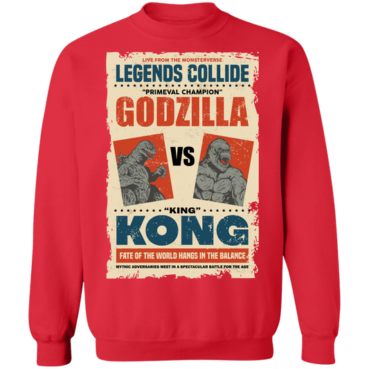 "GODZILLA VS KONG" Crewneck Pullover Sweatshirt  8 oz.