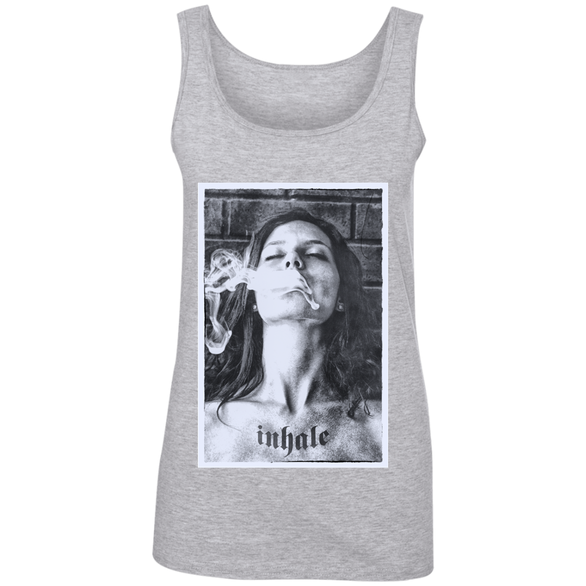 "INHALE" Ladies' 100% Ringspun Cotton Tank Top